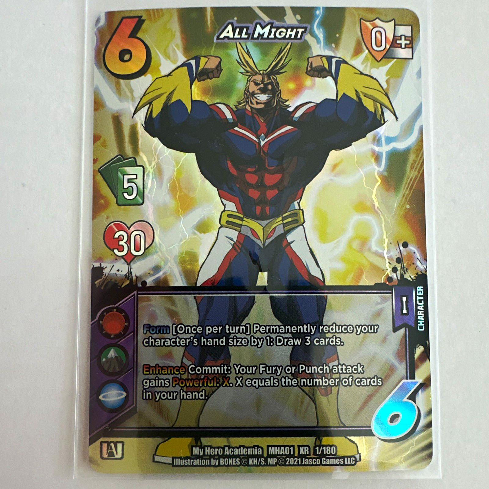 Jasco Games My Hero Academia All Might 1/180 XR Foil (English) 2021 30 HP