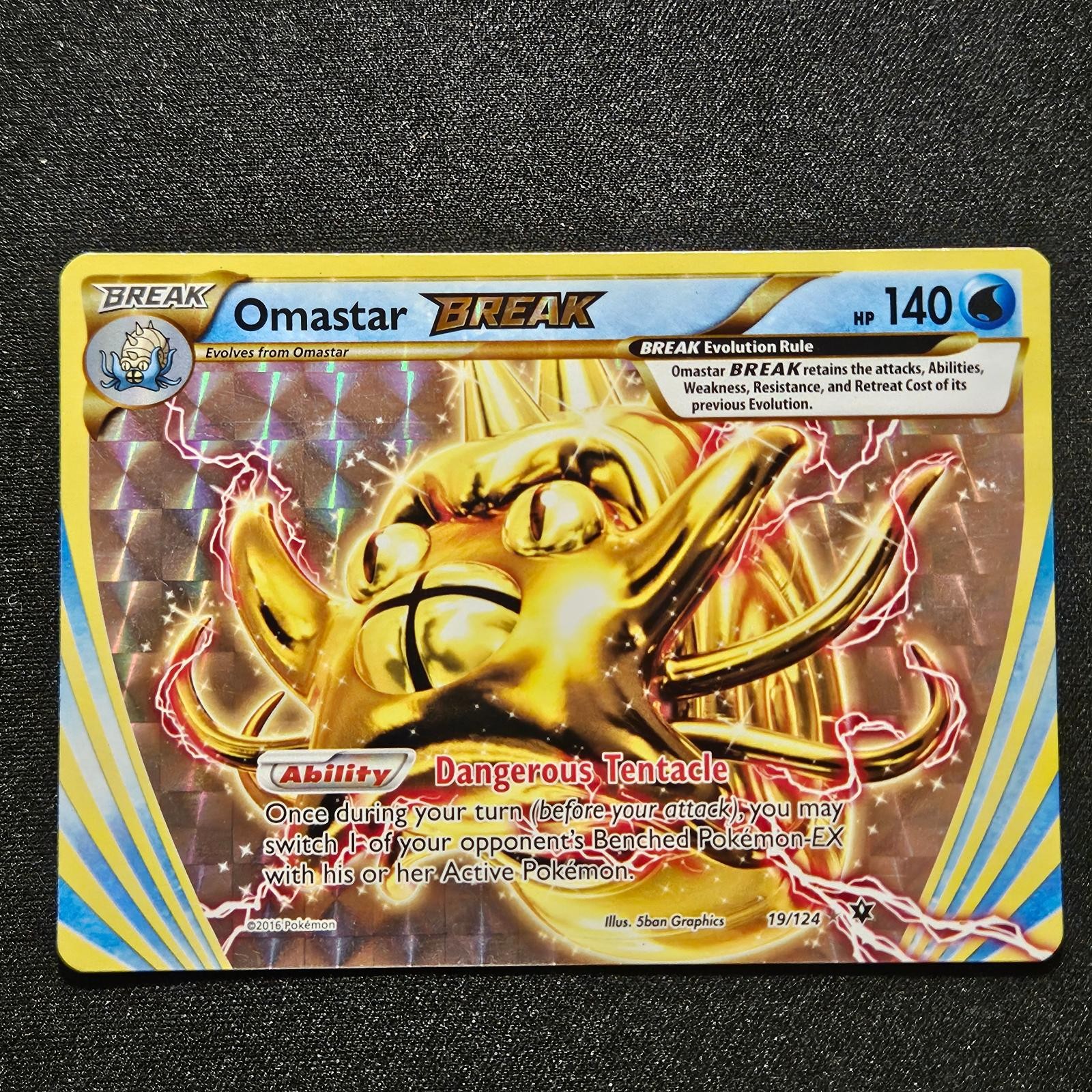 Pokemon OMASTAR BREAK 19/124 FATES COLLIDE Holo