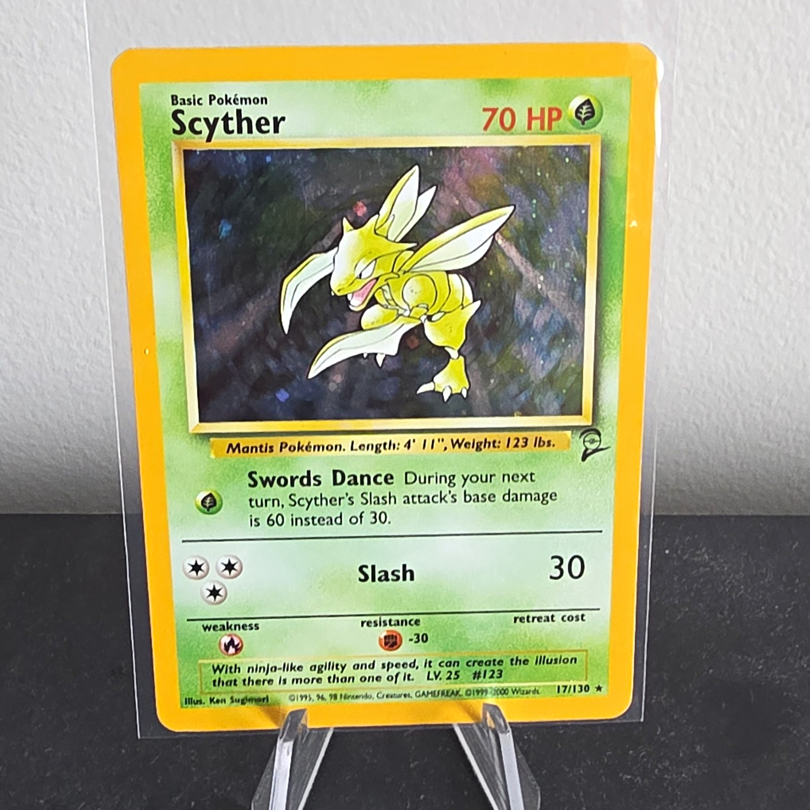The Pokemon Company Scyther 017/130 Base Set 2 Holo Rare EN 70 HP Sugimori