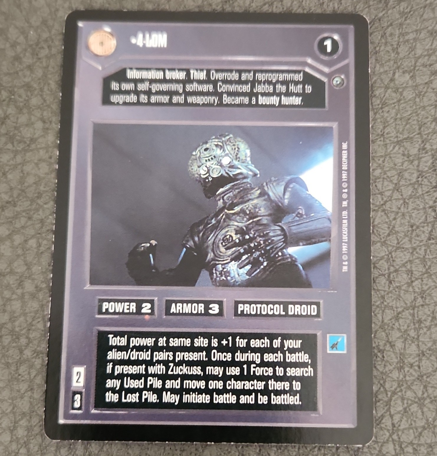 Decipher Star Wars CCG 4-LOM Protocol Droid 1997 English Power 2 Cost 1