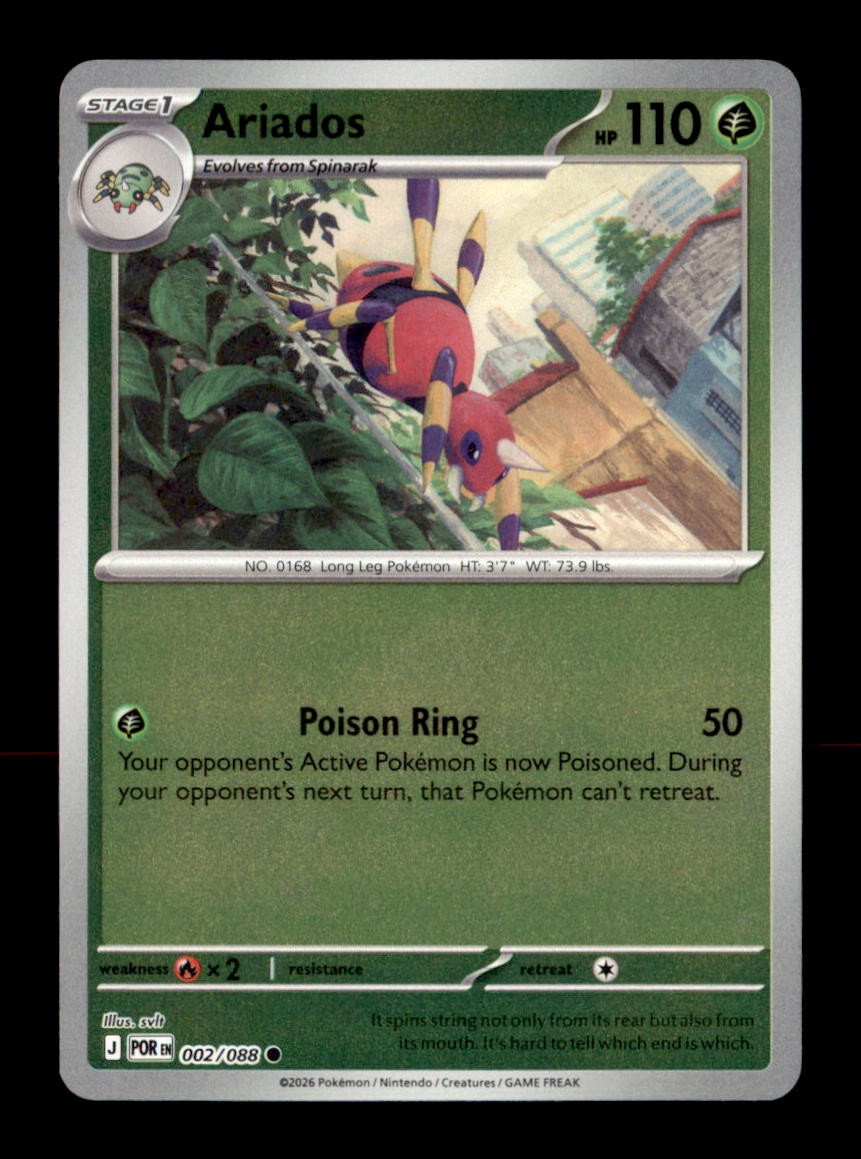 Ariados 002/088 Common Perfect Order Pokemon Reverse Holo Near Mint