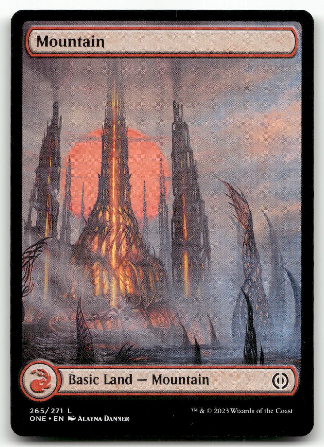 Mountain (265) – Full Art #265 (NM) Phyrexia All Will Be One ONE Magic MTG