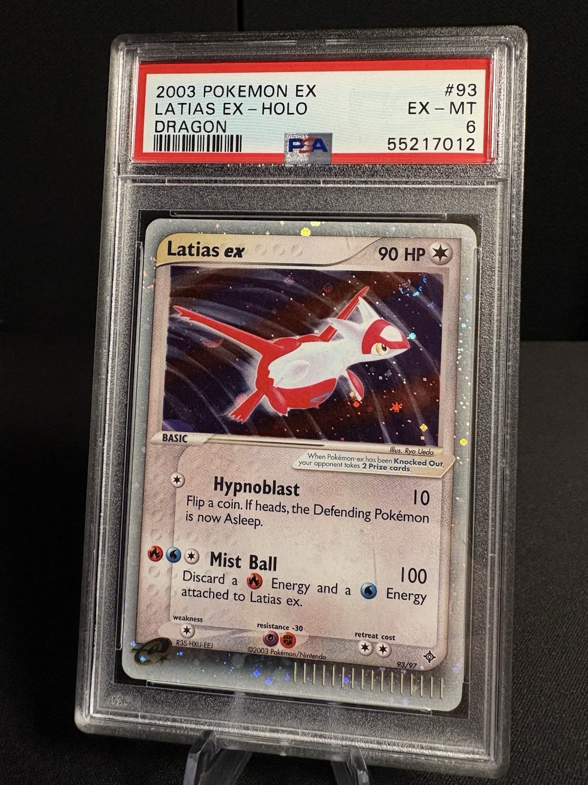 Pokemon PSA 6 2003 Latias EX 93/97 EX Dragon Holo Card