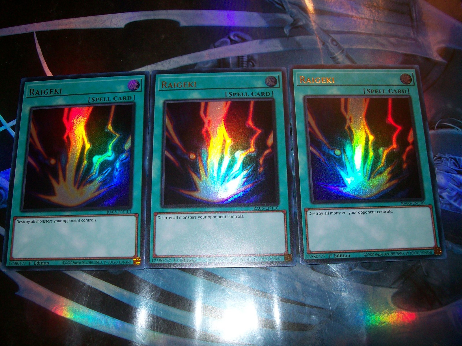 3x Raigeki 1st Edition Ultra Rare RA05-EN110 Yu-Gi-Oh!