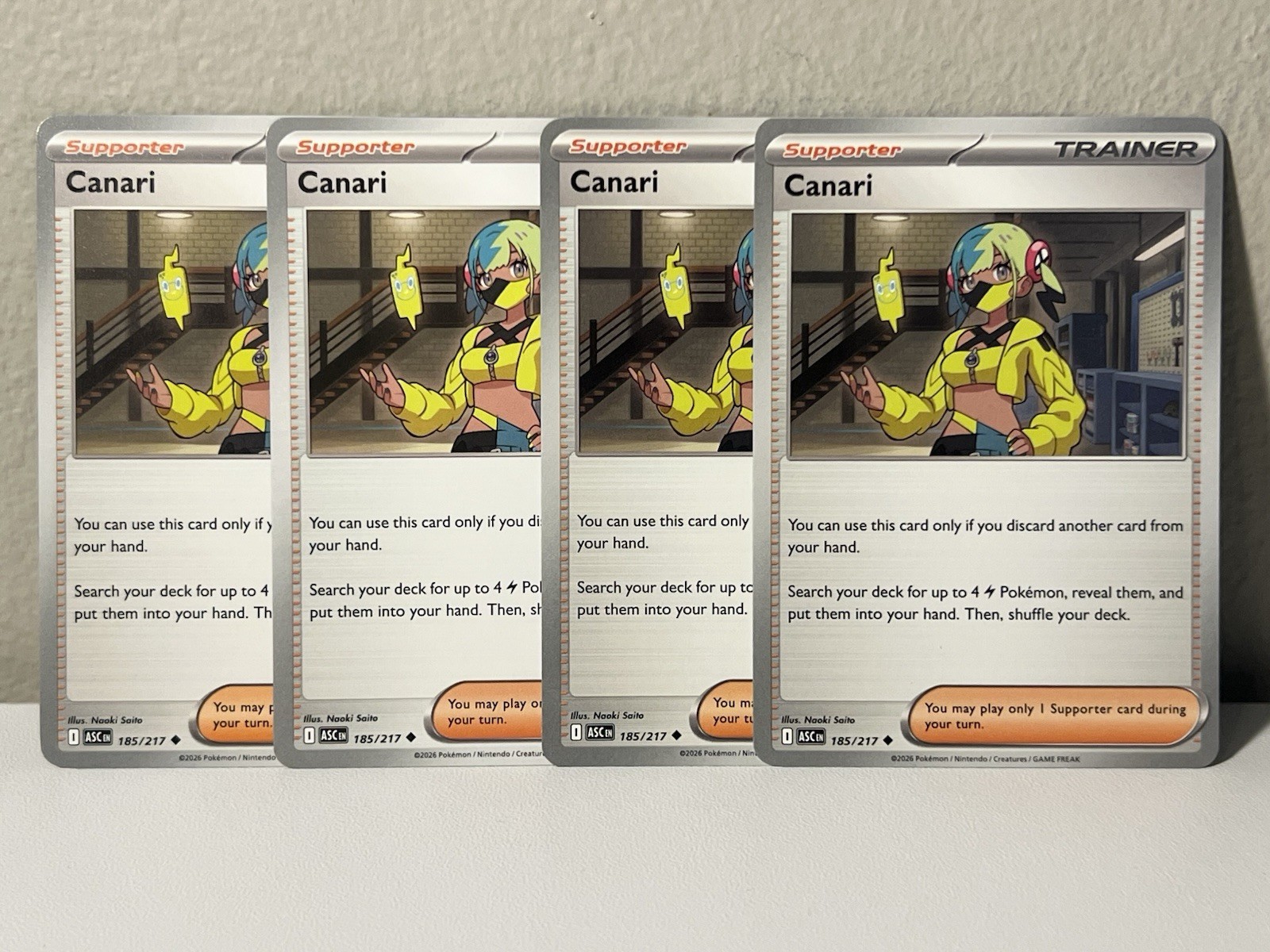 4x Canari 185/217 Me: Ascended Heroes PLAYSET x4 – Pokemon TCG