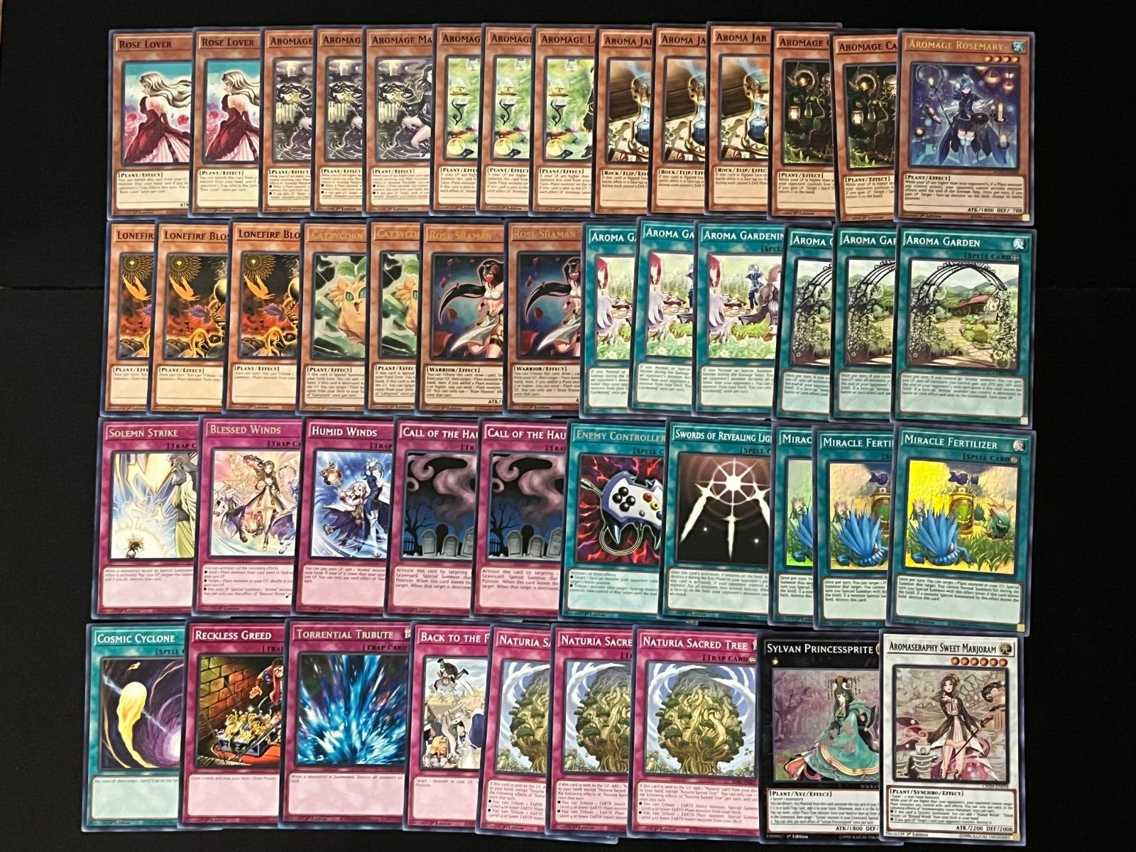 YUGIOH AROMAGE DECK- ROSEMARY- CANANGA- LAUREL- PLANT- ROSE- BLOSSOM- GARDEN