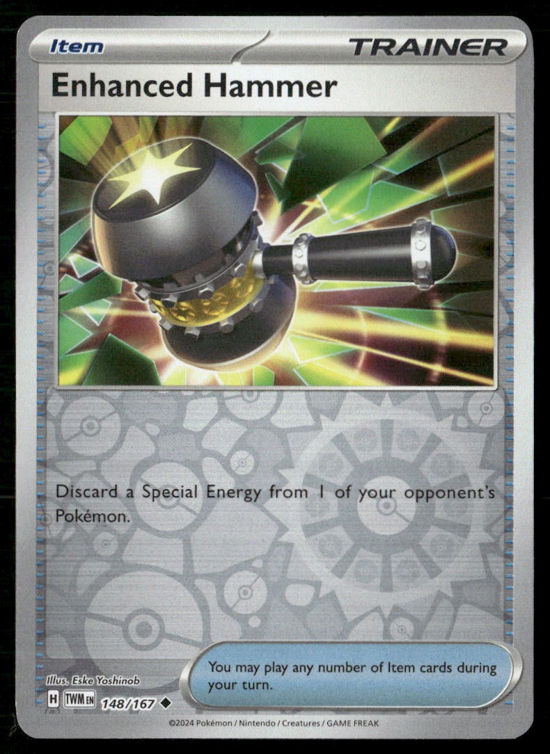 ENHANCED HAMMER 148/167 UNCOMMON TWILIGHT MASQUERADE POKEMON REVERSE HOLO NM