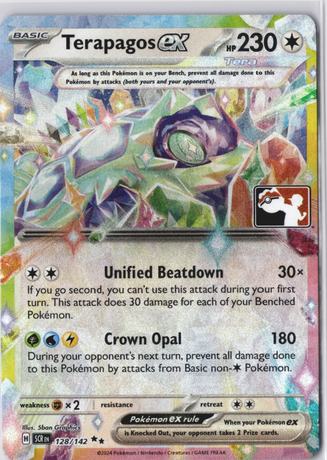 Terapagos ex 128/142 NM Pokemon Play! Prize Pack Play Stamp Series 7