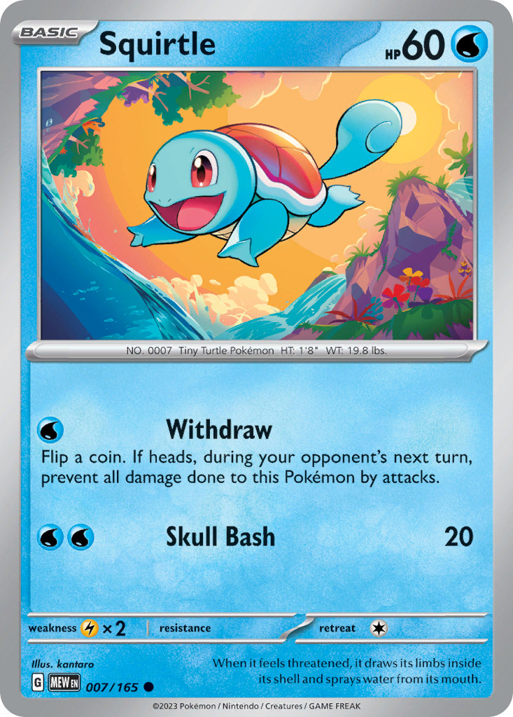 Squirtle 007/165 151 Common Pokemon NM/M