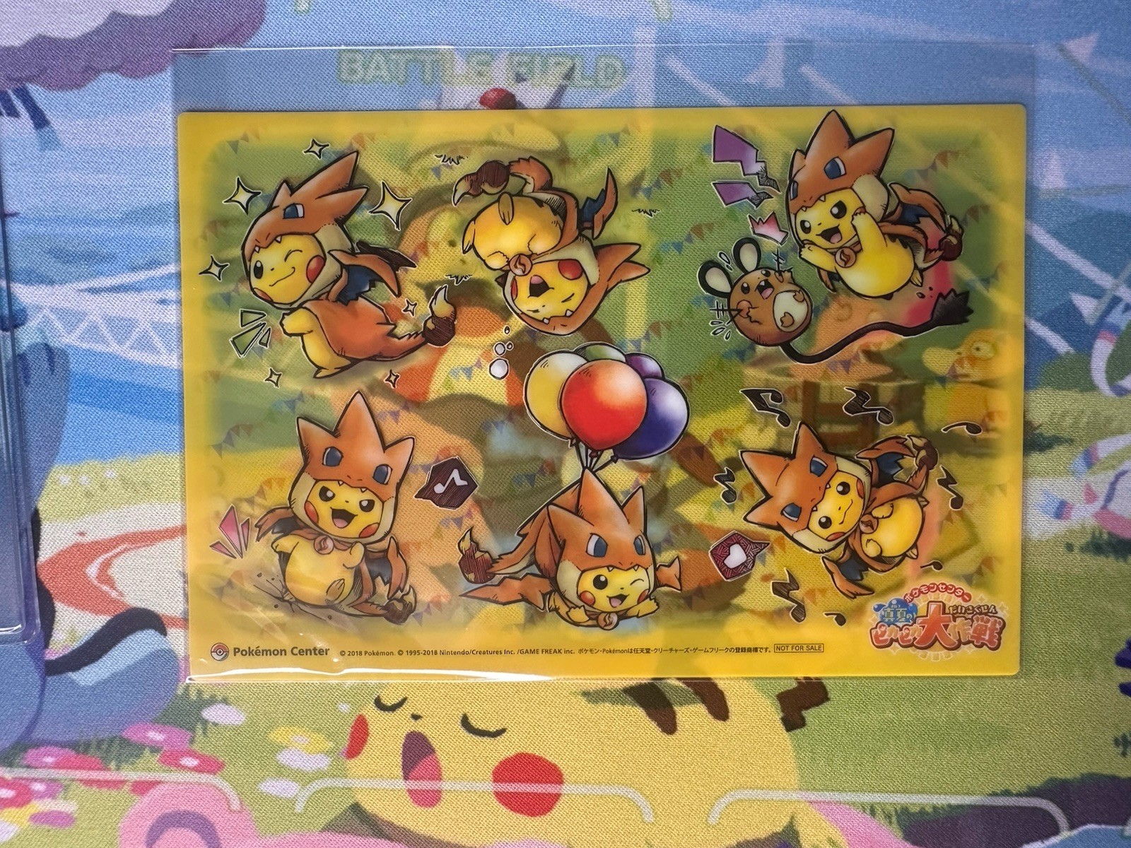NM Charizard Poncho Wearing Pikachu Clear Card 2018 Pokemon Center Clear Card!!