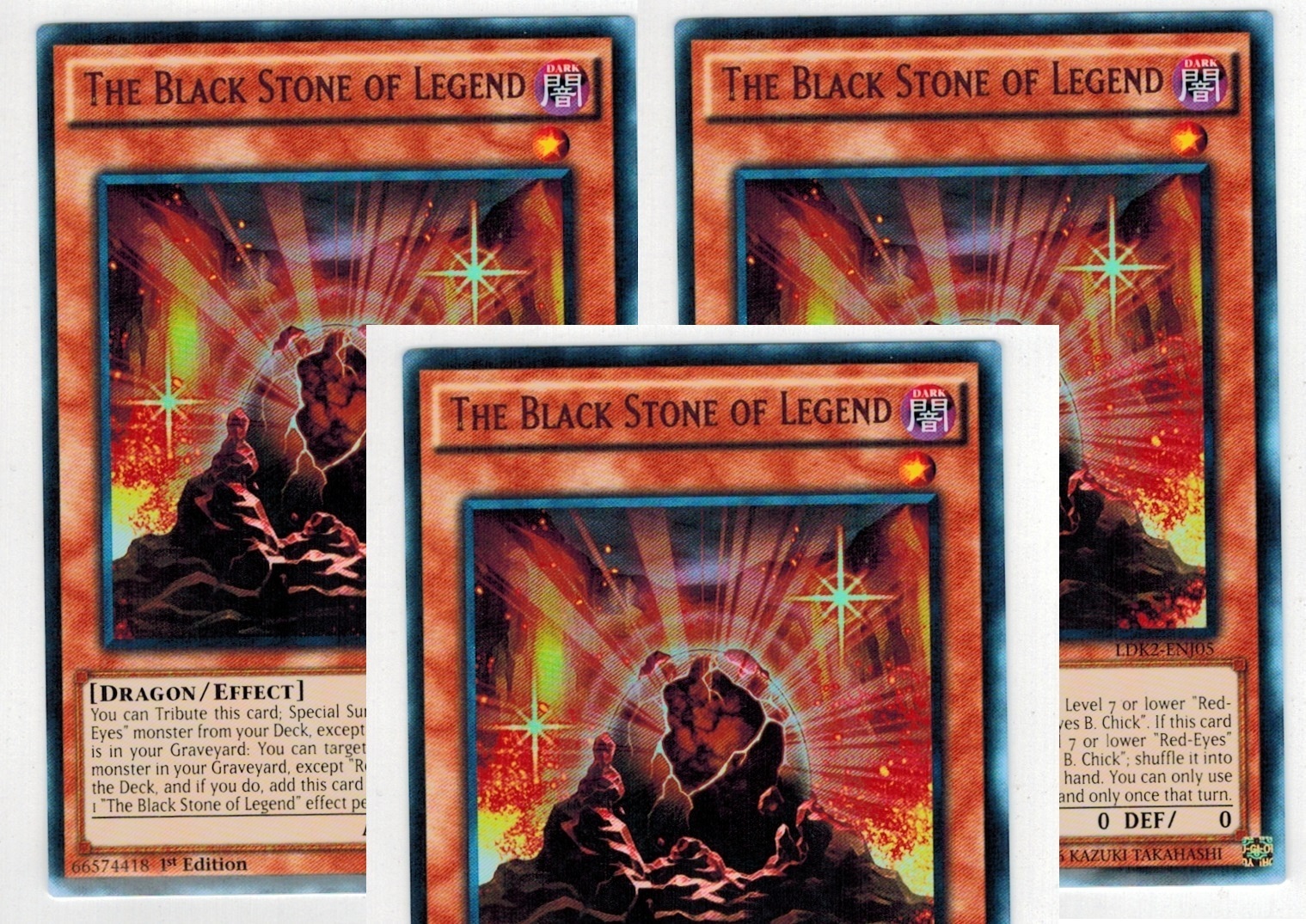 The Black Stone of Legend 1st X 3 YUGIOH LDK2-ENJ05 Effect Monster