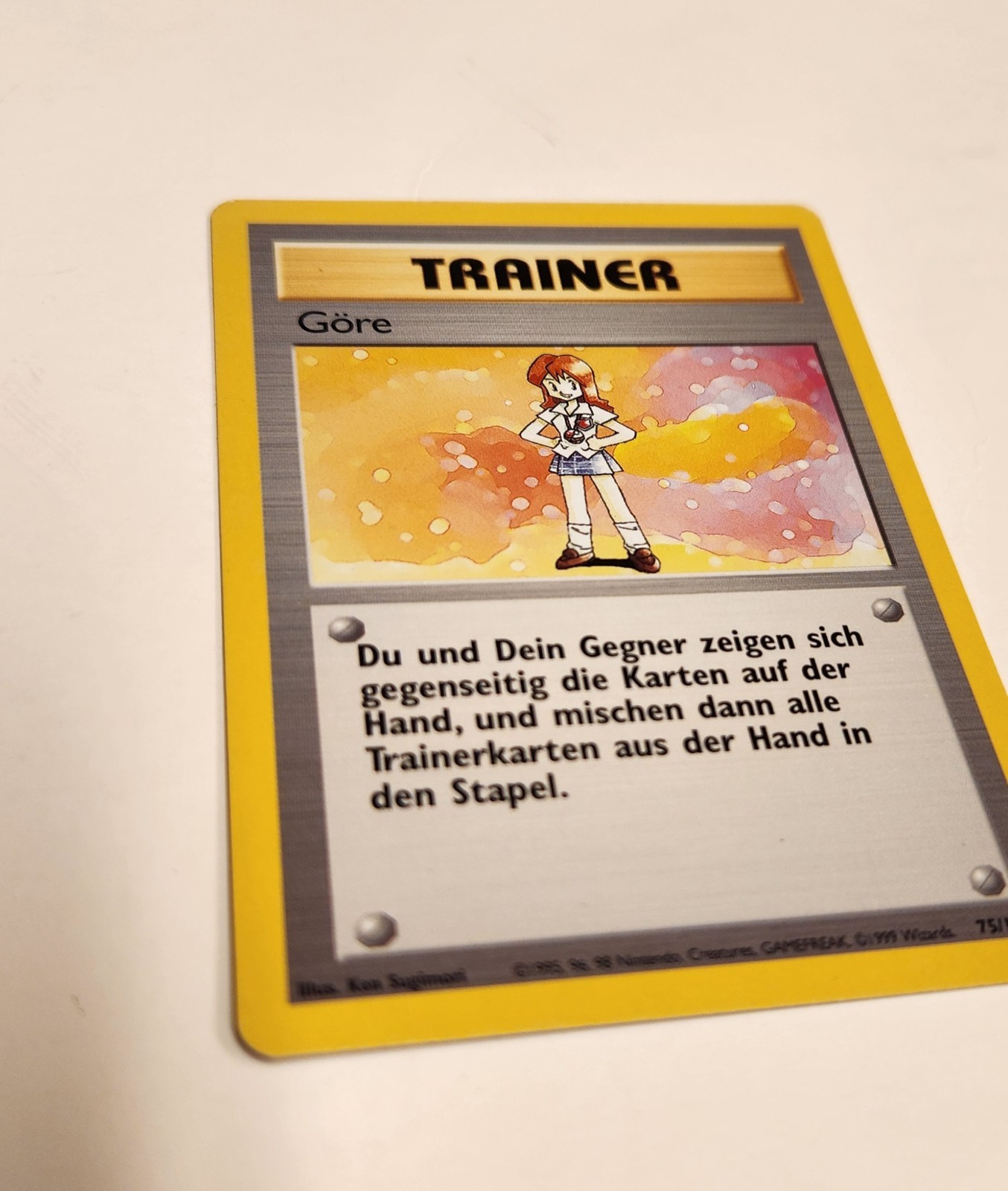 Pokemon German 1st Edition Trainer Lass (Gore) 75/102 LP or better