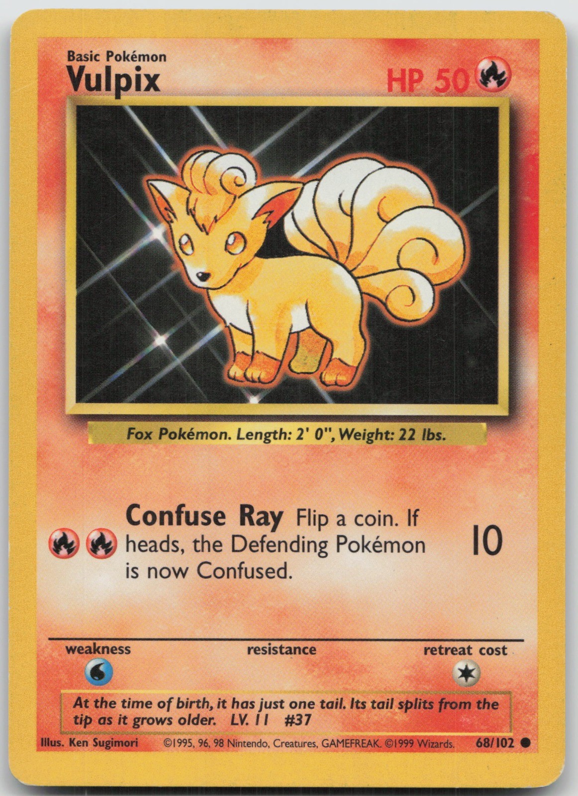 Vulpix Common Base Set 068/102 LP Ken Sugimori