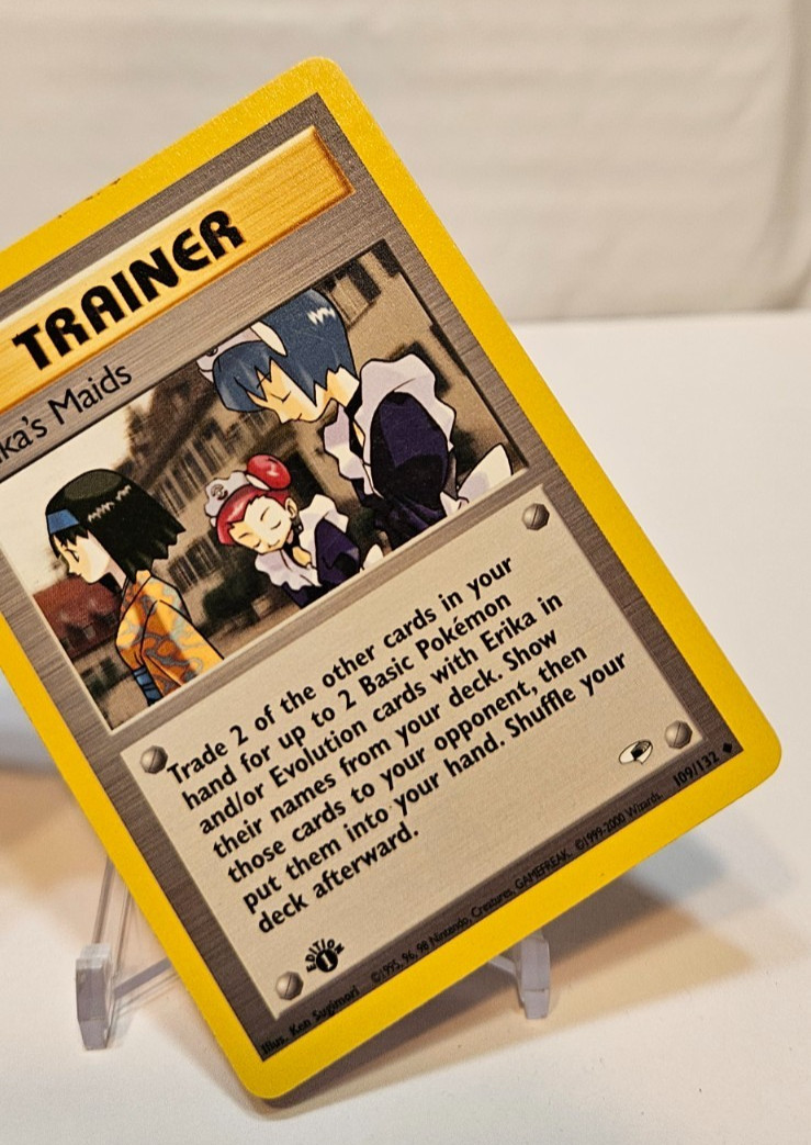 Erika’s Maids 109/132 Uncommon 1st Edition Gym Heroes Pokemon 1880
