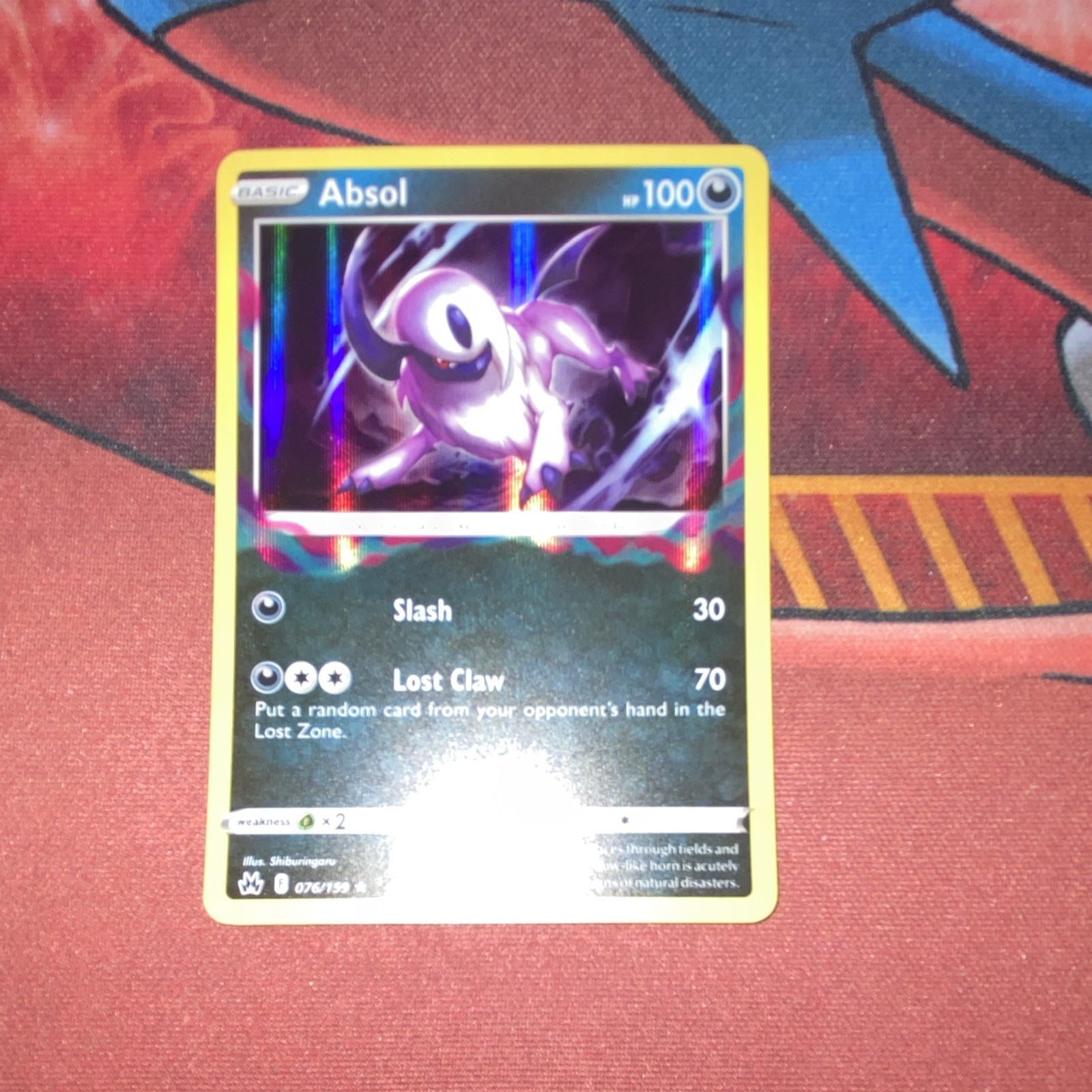 Pokemon TCG Absol CrownZenith Holo Rare 076/159 English 2018 Shiburingaru