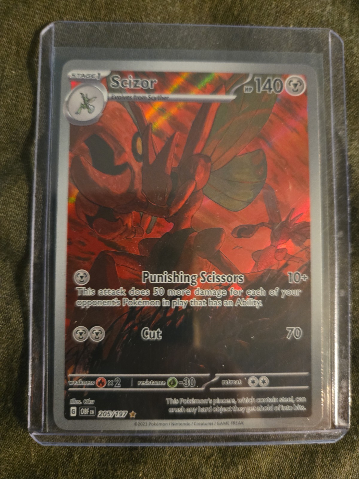 Scizor 205/197 Obsidian Flames Full Art Illustration Rare