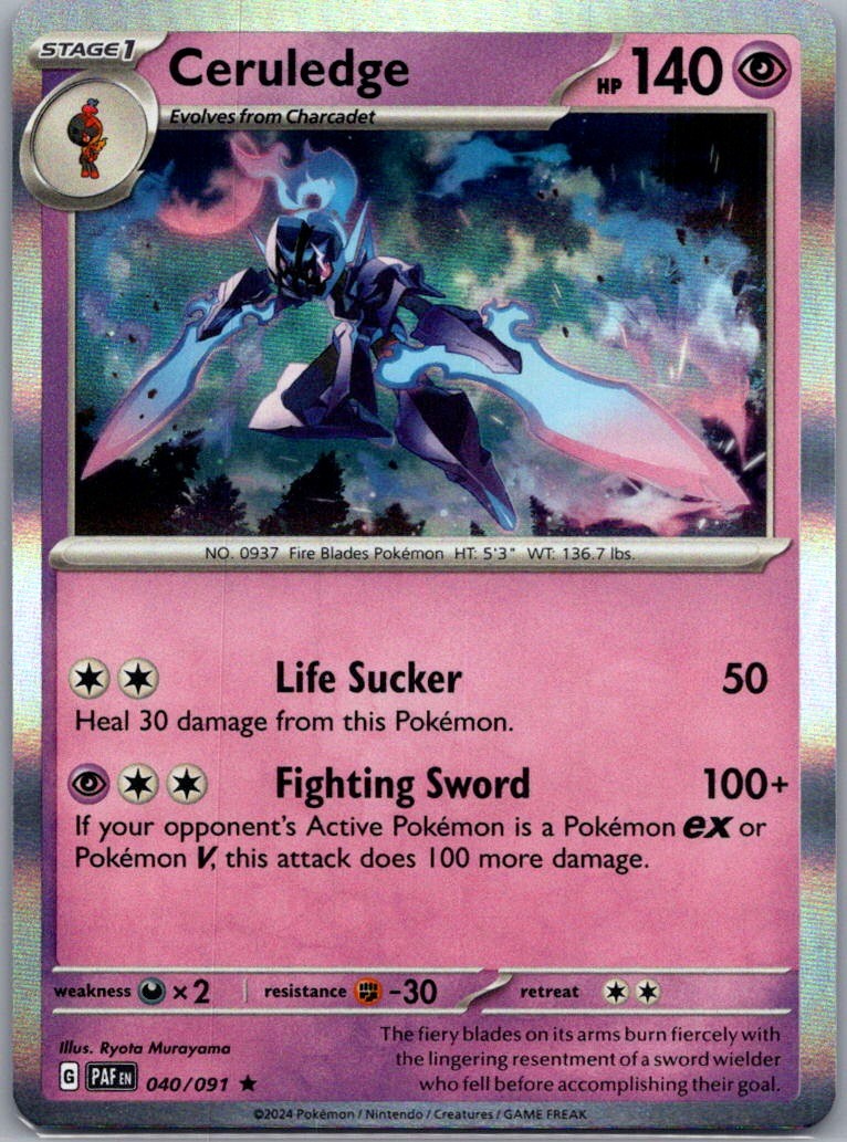 Ceruledge Rare Holo 040/091 SV: Paldean Fates NM