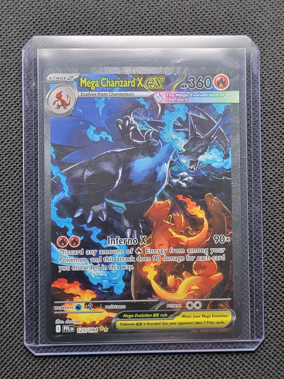 Mega Charizard X EX SIR 125/094 Phantasmal Flames Full Art Pokémon TCG NM