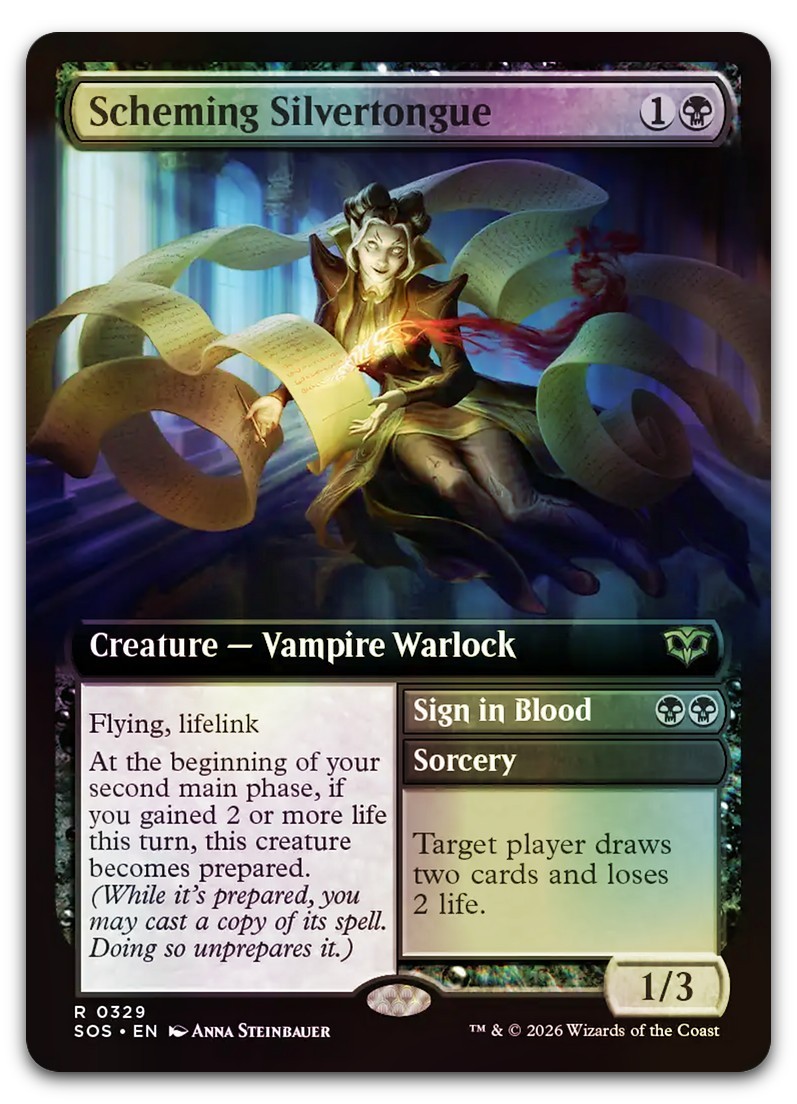 Scheming Silvertongue (Extended Art) #329 (Foil) NM Secrets of Strixhaven