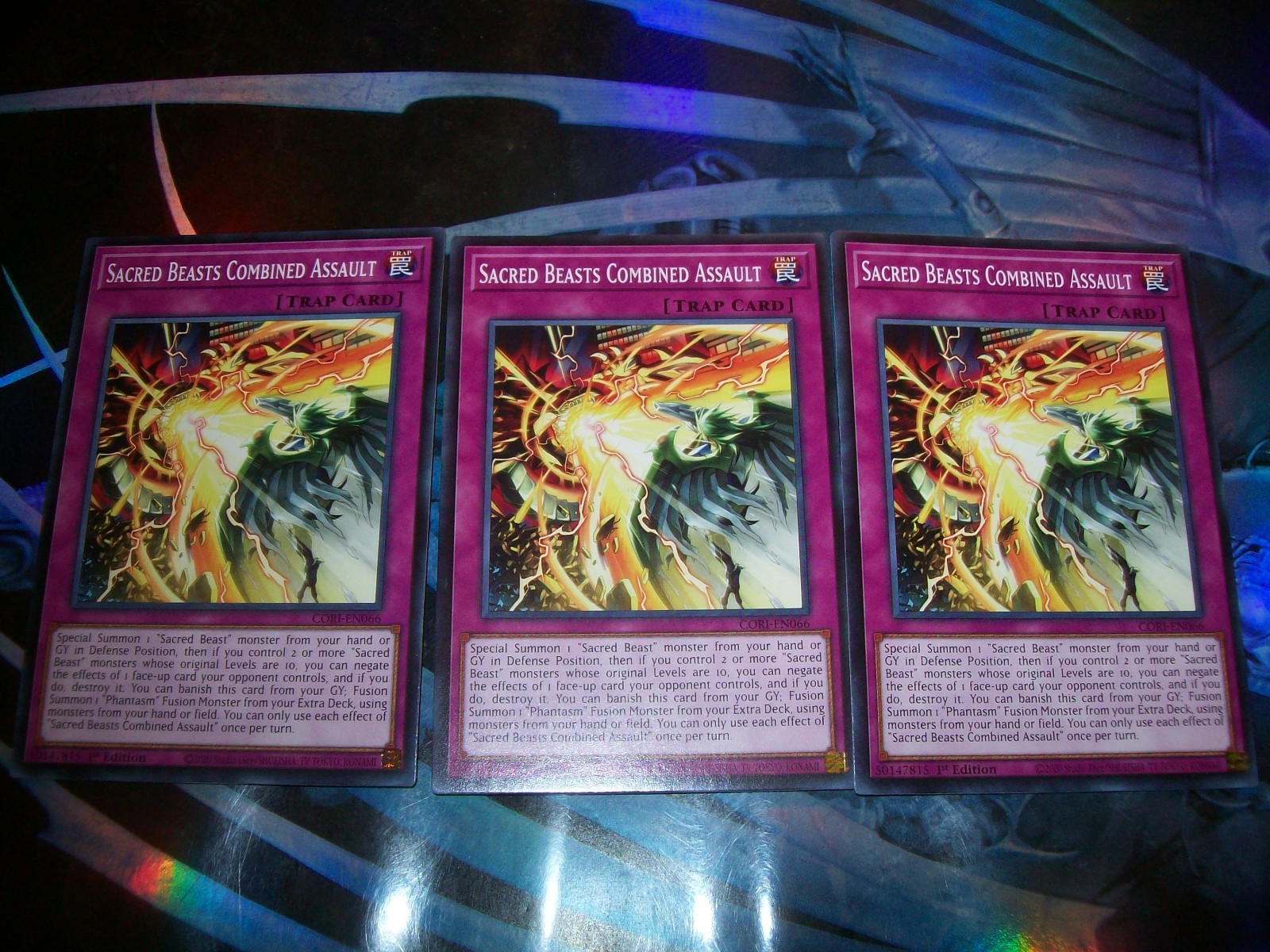 3x Sacred Beasts Combined Assault 1st Edition Common CORI-EN066 Yu-Gi-Oh!