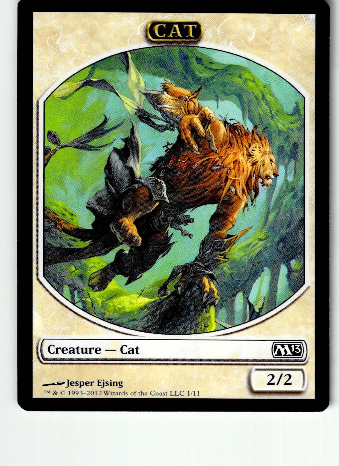 Cat Token 1 Token Magic 2013 (M13) Magic: The Gathering Lightly Played