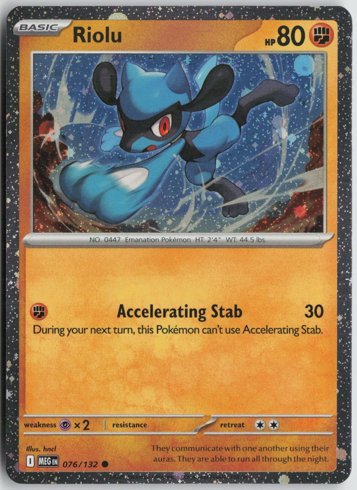 Riolu (Cosmos Holo) Common Holo Miscellaneous Cards & Products 076/132 NM hncl