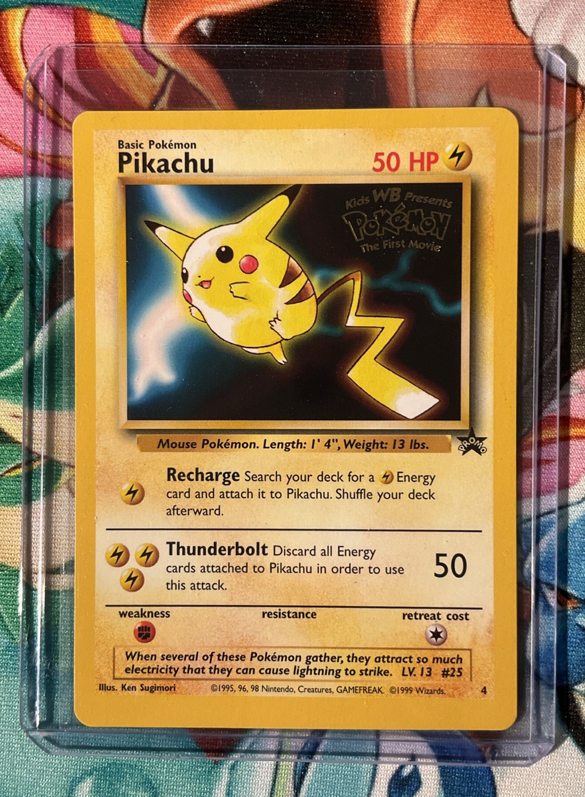 Pokémon 1999 WOTC Black Star Promo #4 Pikachu WB Movie Stamp Promo