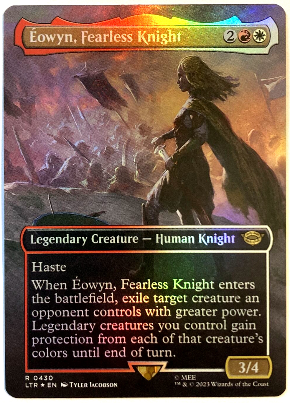 MTG Eowyn, Fearless Knight *BORDERLESS FOIL* The Lord of the Rings 0430 NM