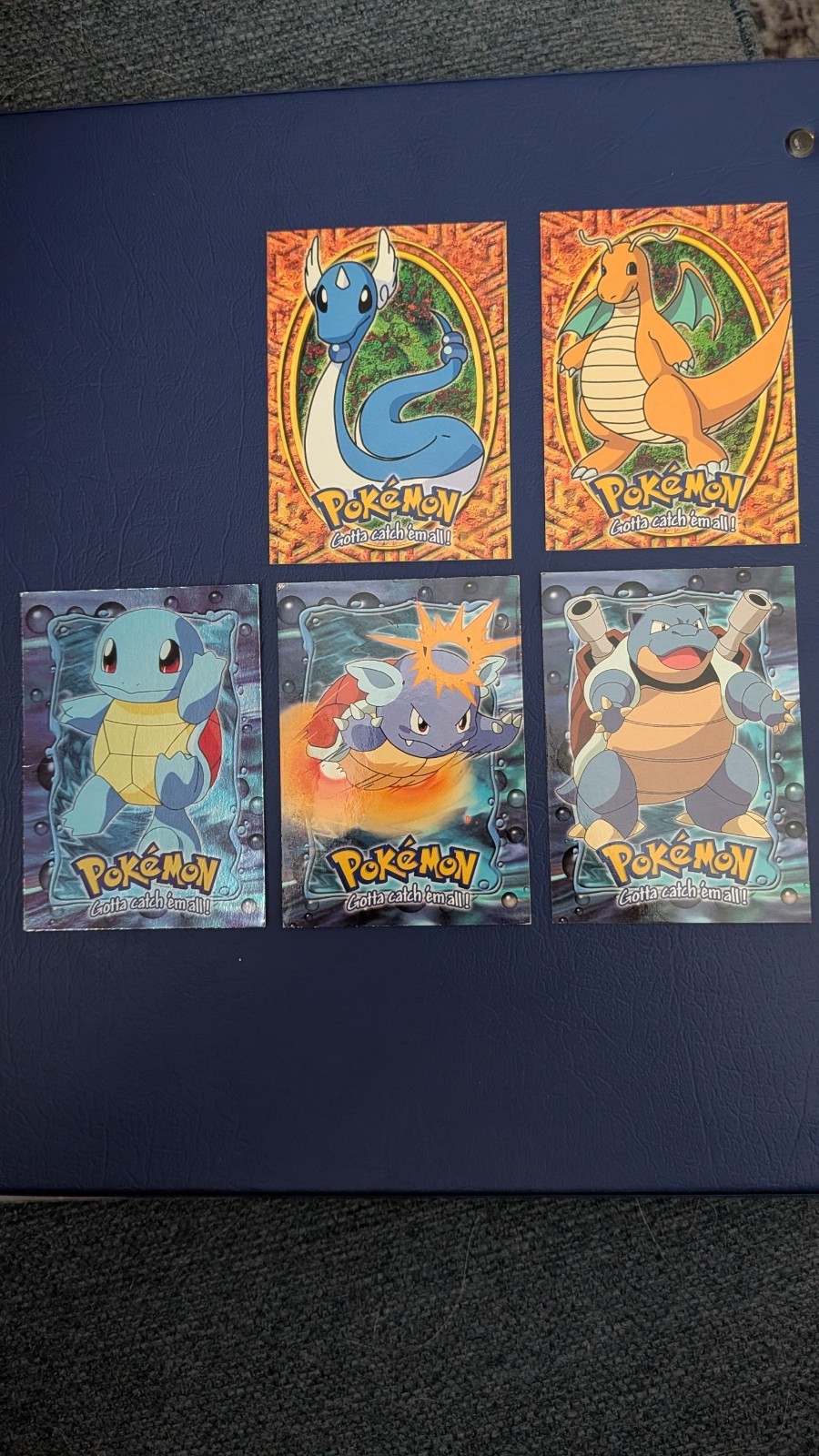 1999 Pokemon Topps Dragonite E12 Movie Dragonair Squirtle Wartortle Blastoise