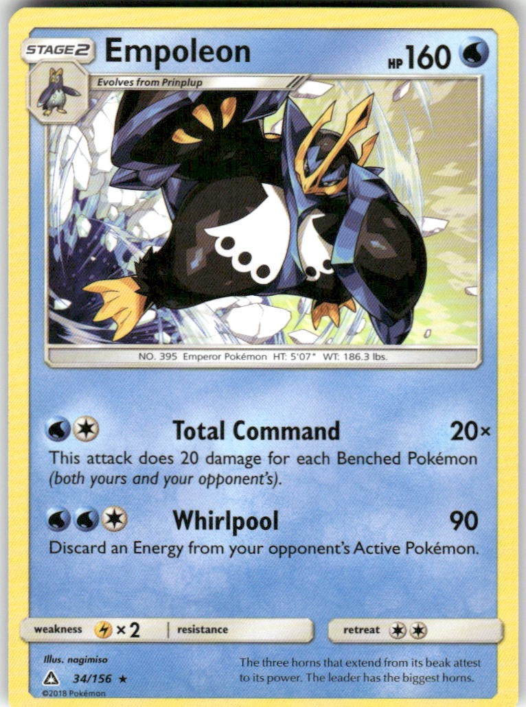 Empoleon 34/156 Rare Ultra Prism Pokemon Lightly Played