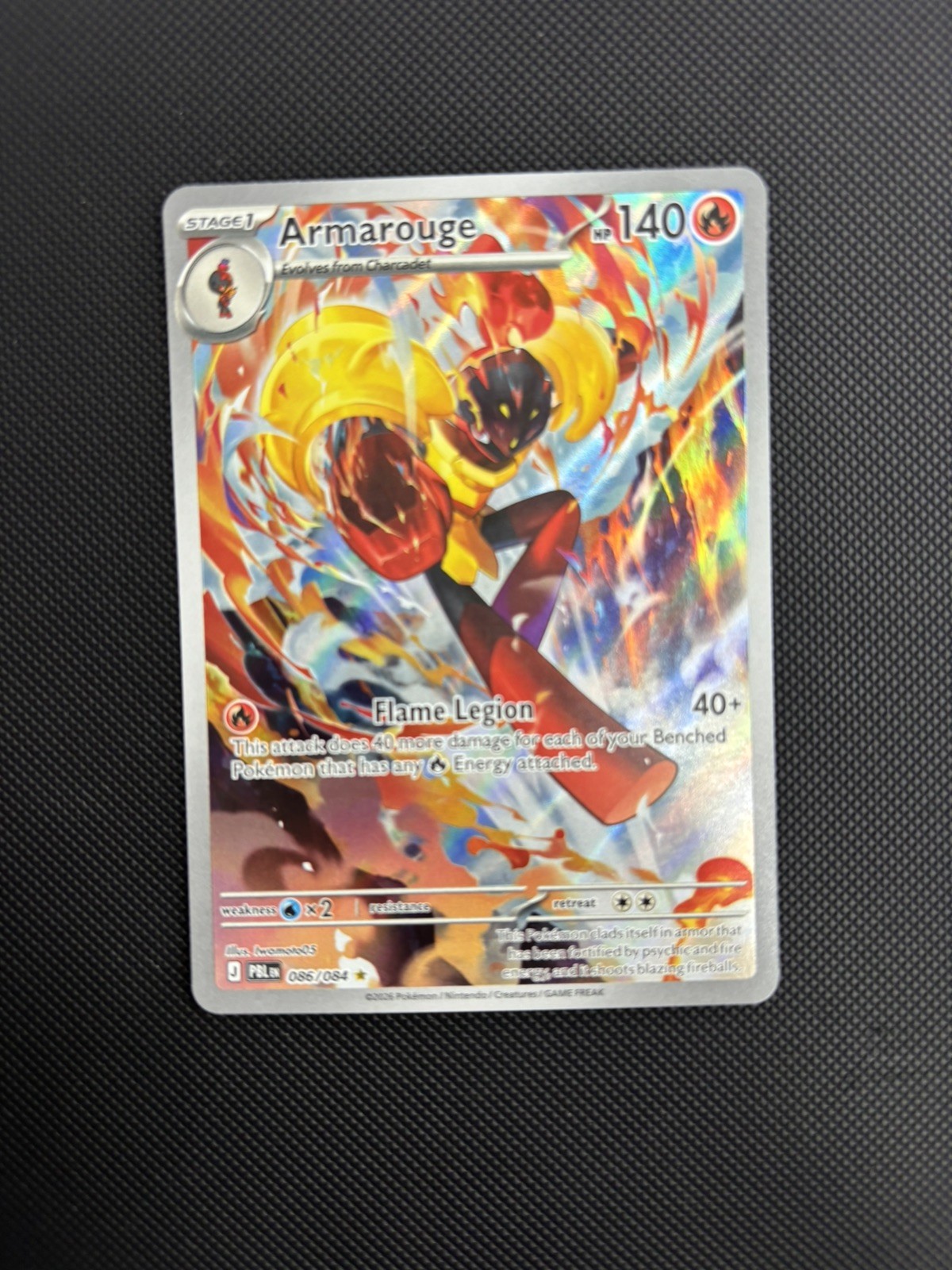 Pokemon Pitch Black Armarouge 086/084 Illustration Rare Holo Near Mint