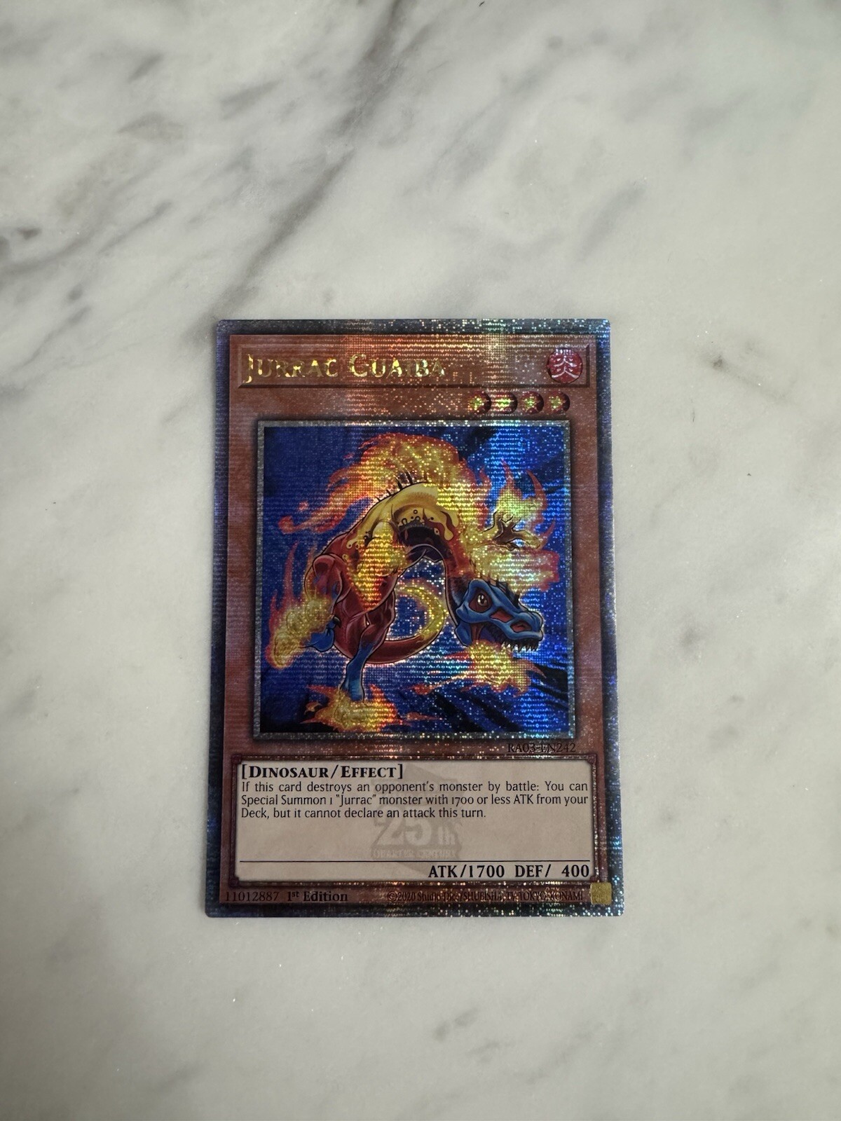 Jurrac Guaiba – RA03-EN242 – Quarter Century Secret Rare – 1st Ed YuGiOh!