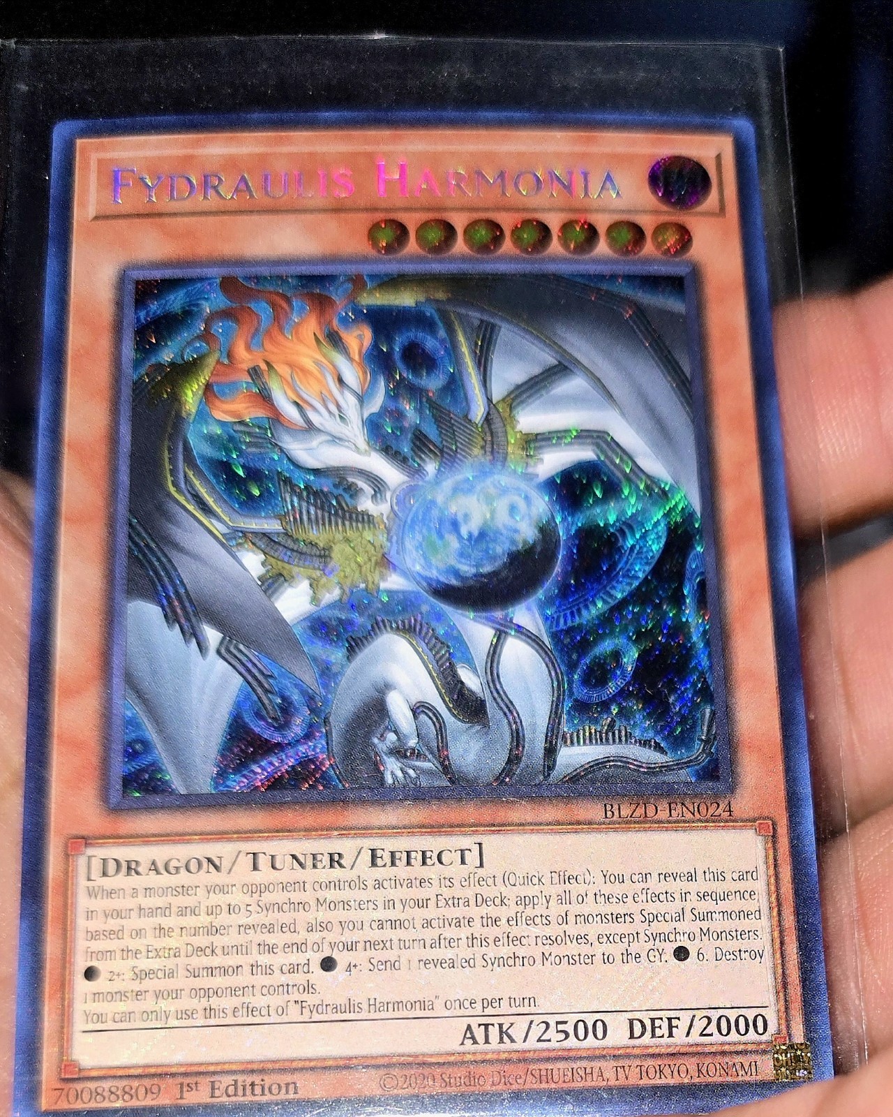 Konami Fydraulis Harmonia BLZD-EN024 Blazing Dominion 1st Ed Secret Rare Foil