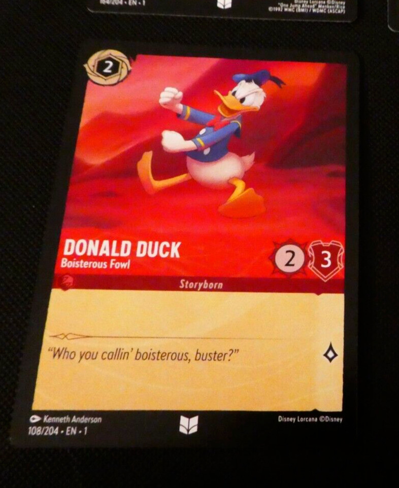Lorcana Chapter 1 Disney English Card Game Card Donald 108/204 EN English Mint