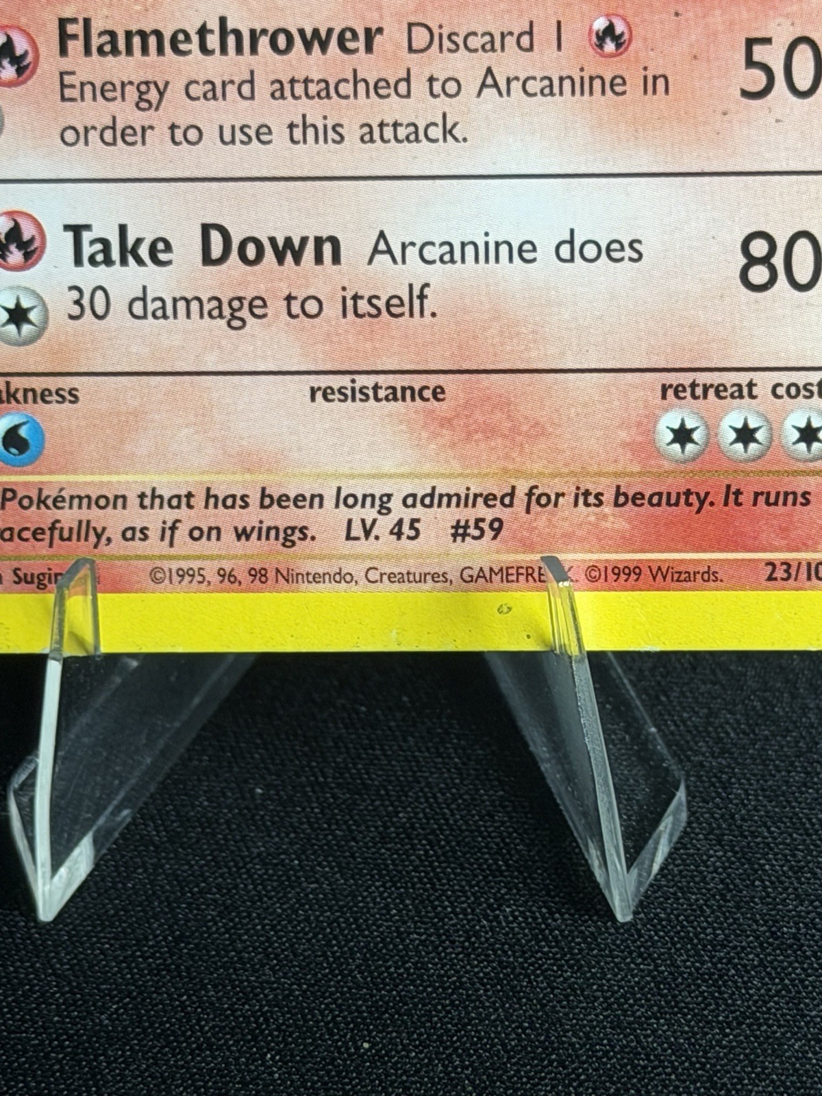 Arcanine Base Set 23/102 WotC Unlimited Regular Rare 1999 English 100 HP
