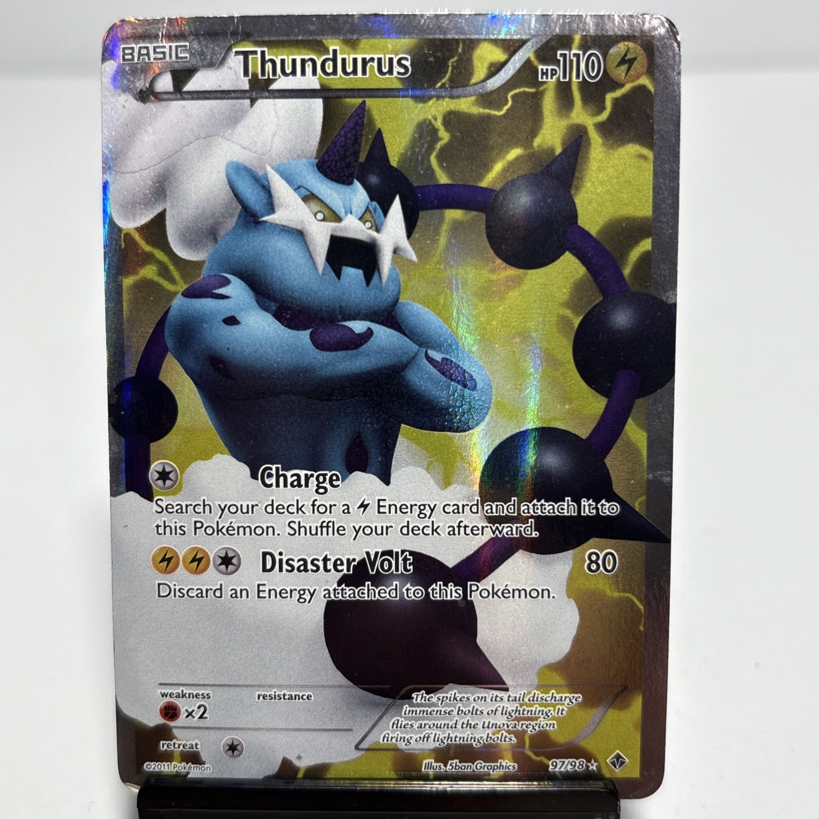Pokemon Thundurus 97/98 Emerging Powers Ultra Rare Full Art Holo HP