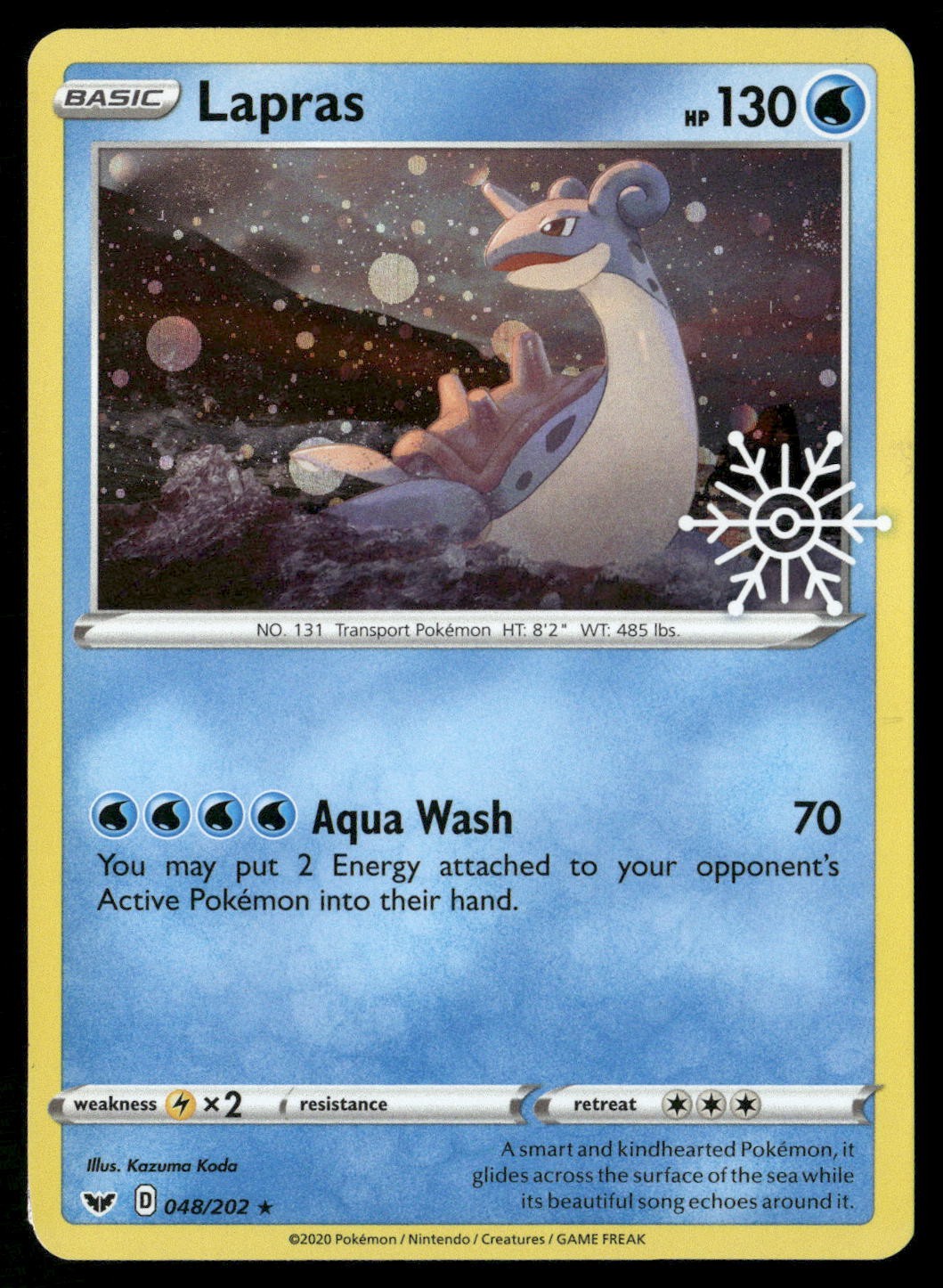 Lapras (Holiday Calendar) 048/202 Holo Sword & Shield Pokemon LP