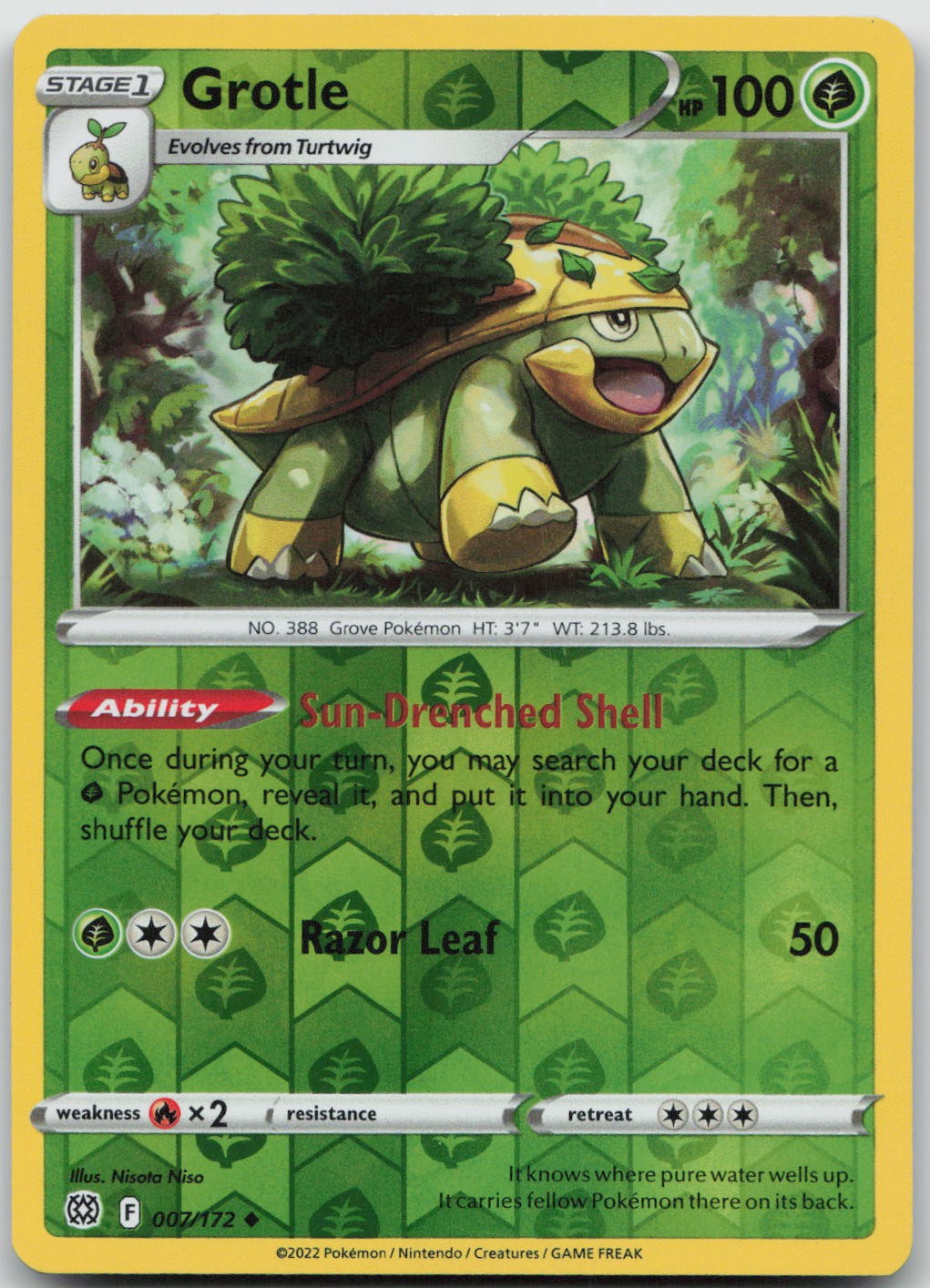 Grotle – [SWSH09 – 007/172] – Reverse Holofoil – Uncommon – Pokemon – EN
