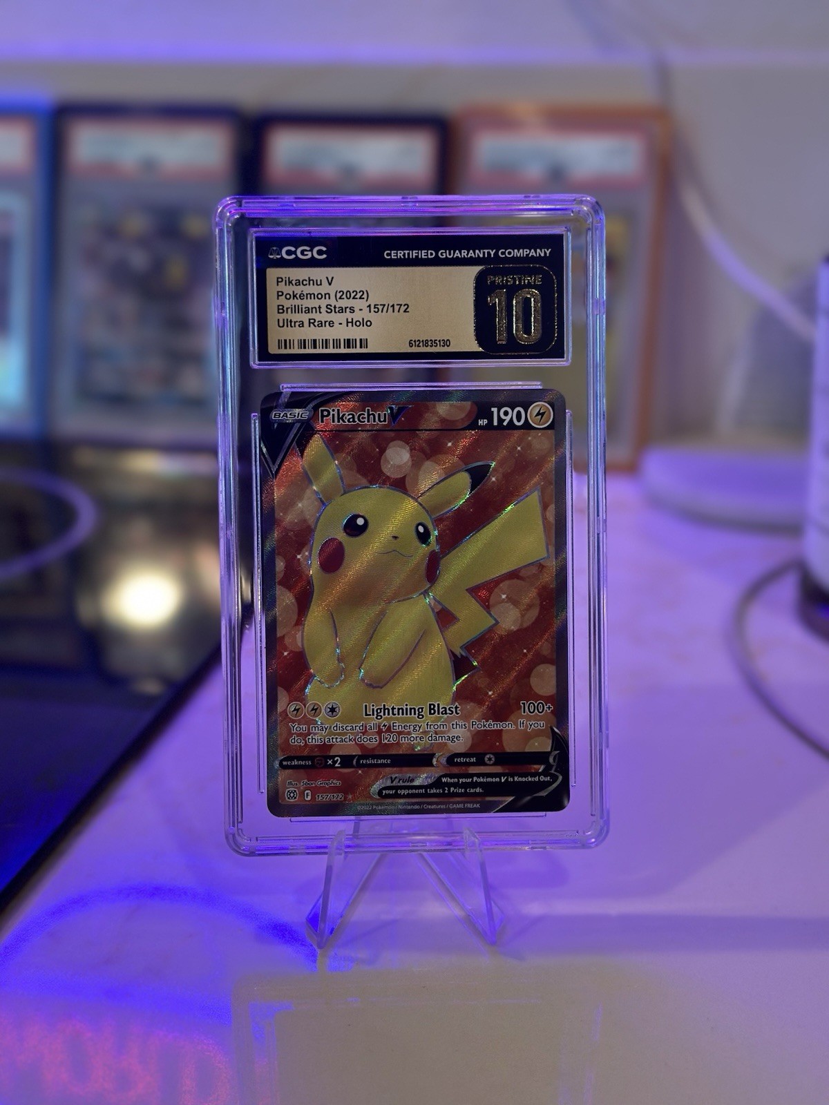 2022 Pokémon Brilliant Stars Pikachu V Full Art #157/172 CGC Pristine 10