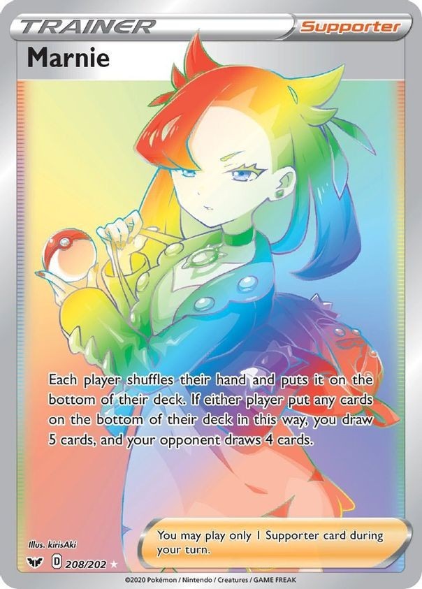 Marnie – 208/202 – Pokemon Sword & Shield Base Set Secret Rare Card NM
