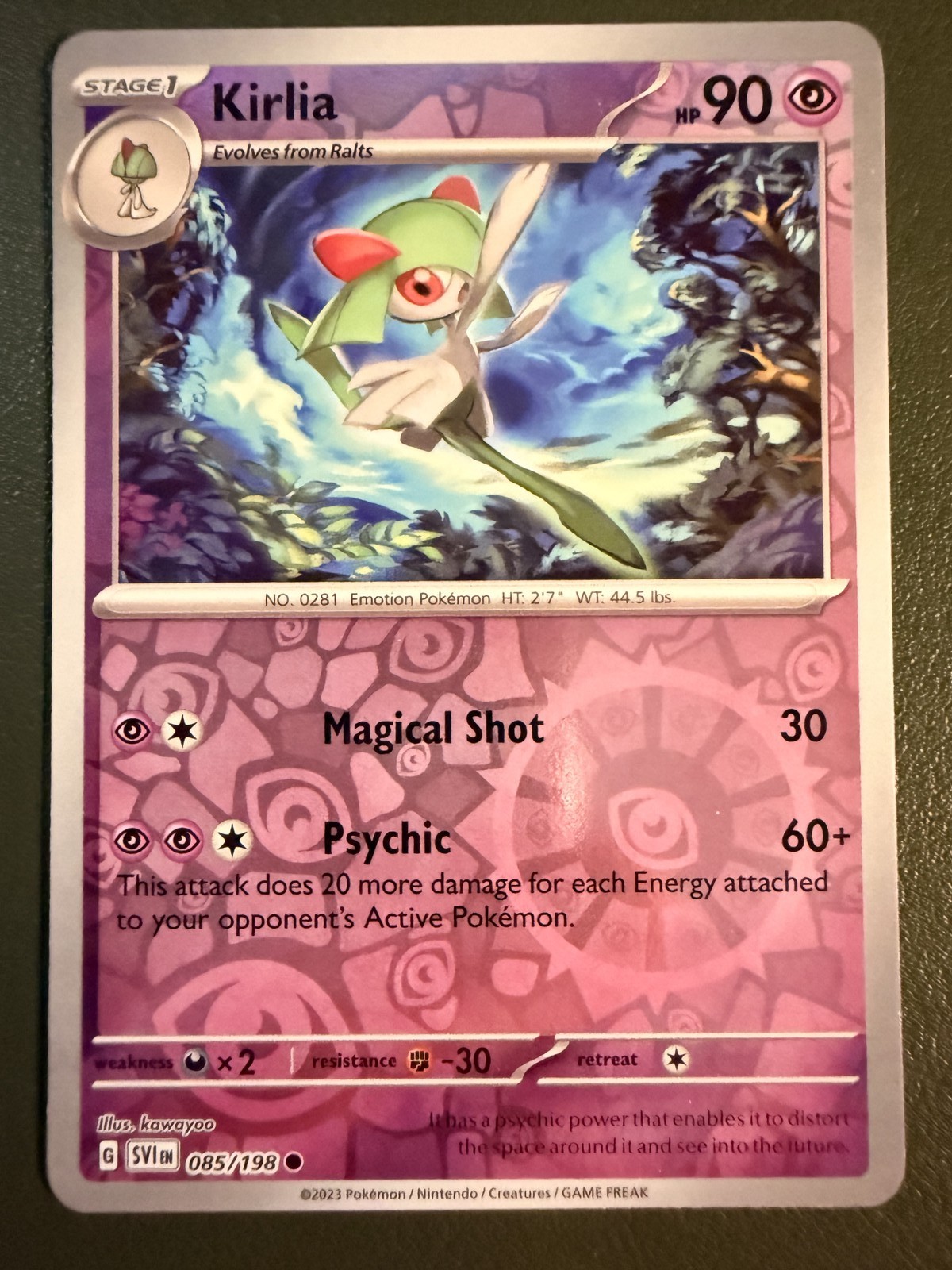 Pokemon TCG Kirlia 85/198 Scarlet & Violet SV1 Reverse Holo NM