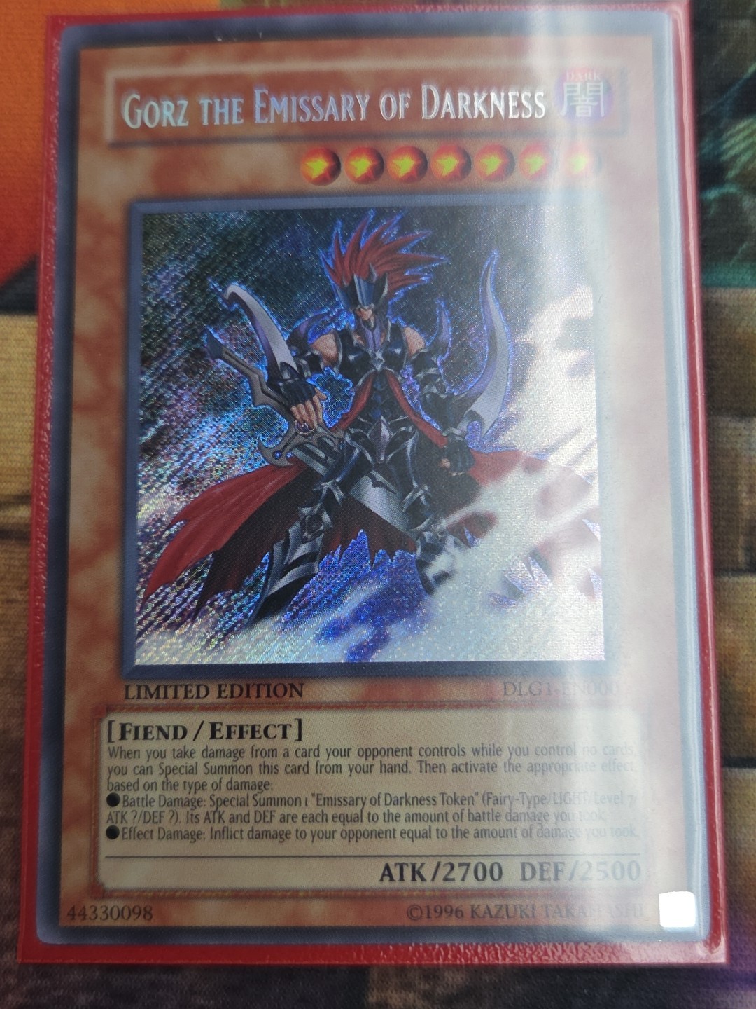YuGiOh Gorz Emissary of Darkness DLG1-EN000 Super Rare Limited Edition VLP