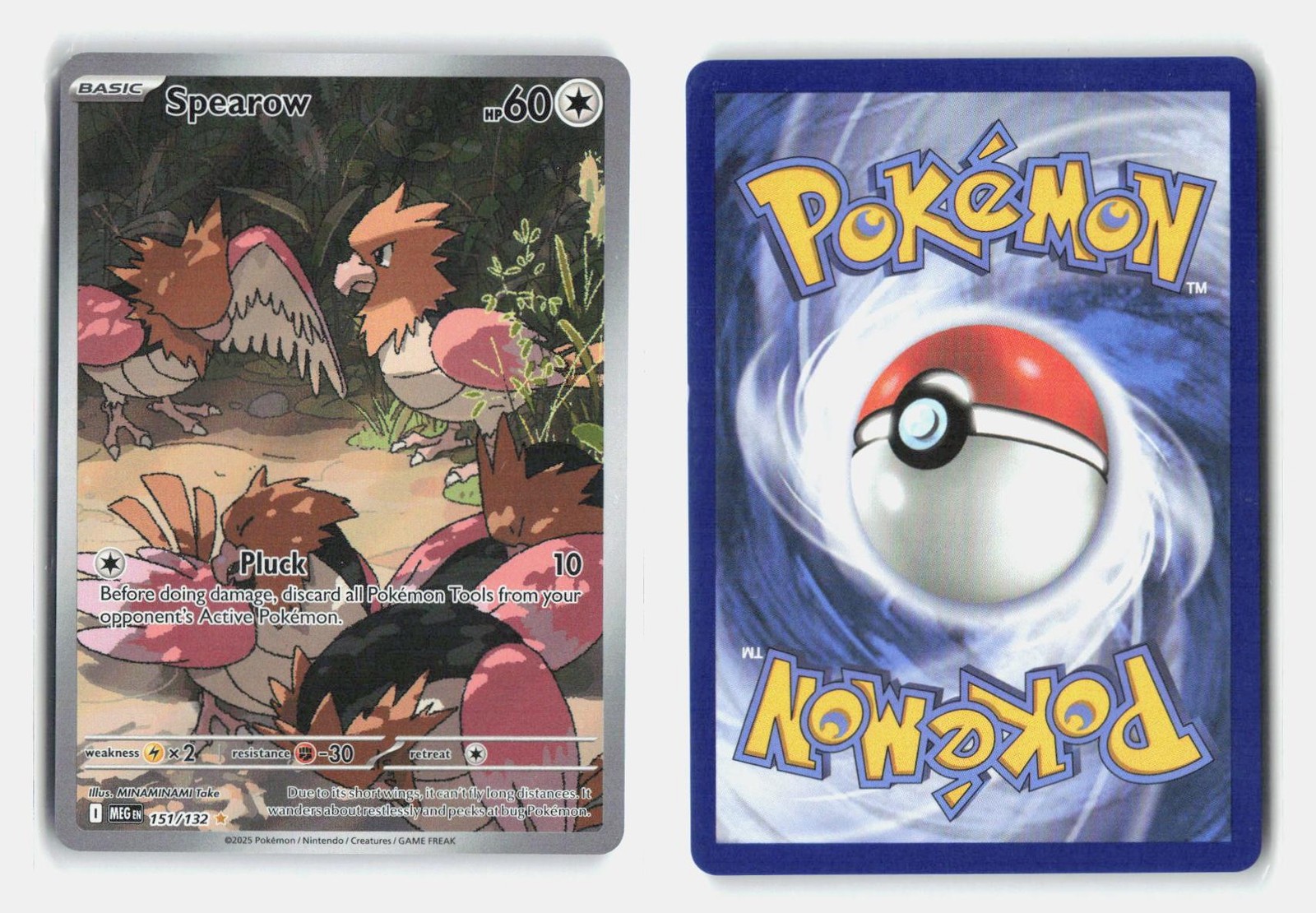 Spearow 151/132 Illustration Rare Mega Evolution Pokemon Holo Near Mint